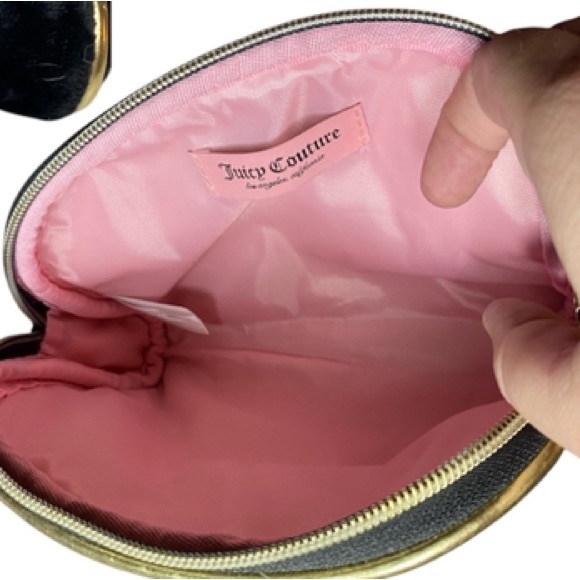 Juicy Couture Black Velvet Cosmetic Bag with Gold Trim - Picture 4 of 4